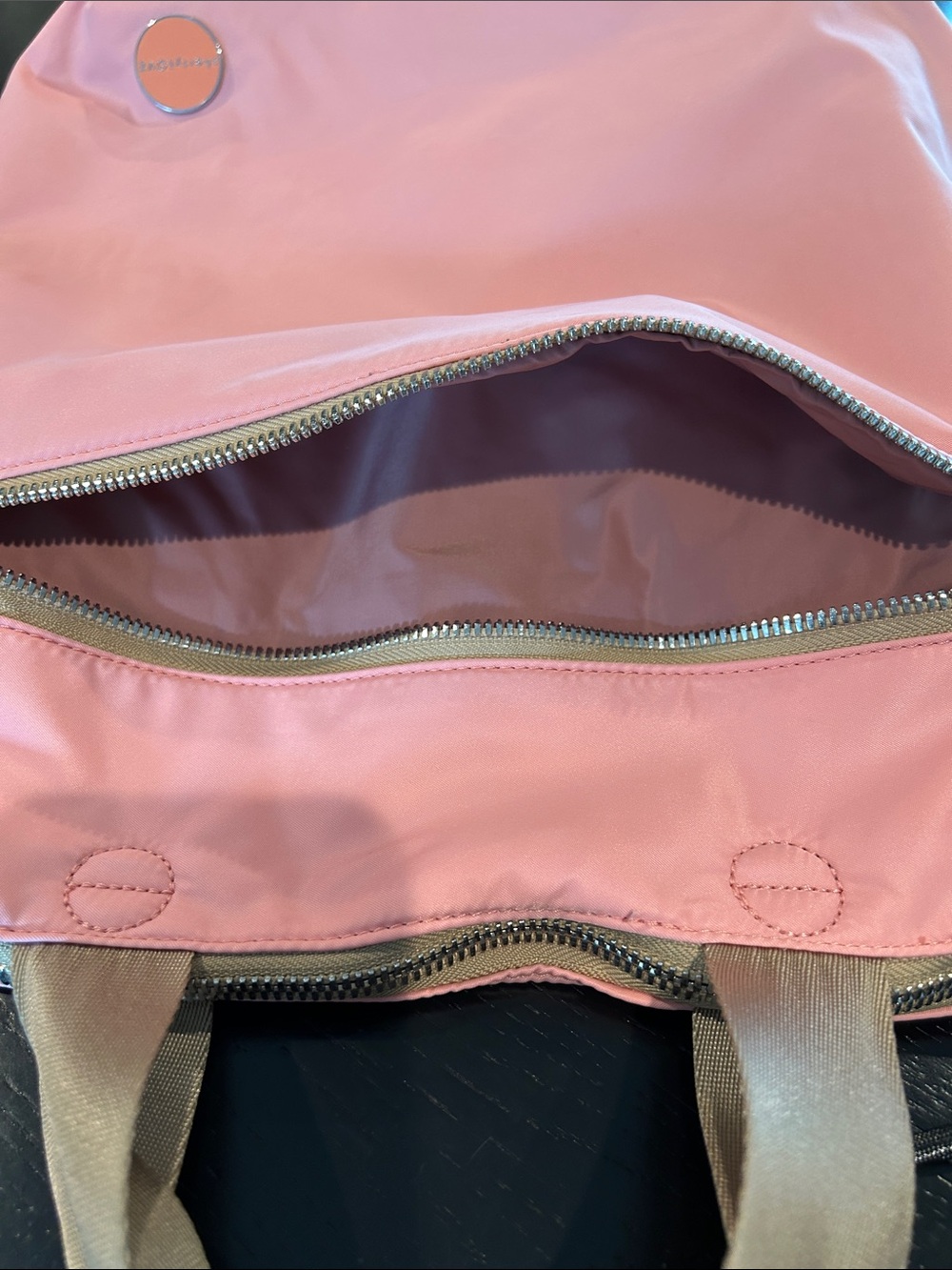 ShortyLOVE Large Pink Tote with Striped Adjustable Strap - Picture 10 of 15